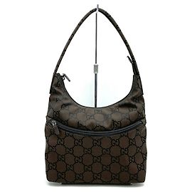 Gucci Brown Nylon Handbag/Shoulder Bag Brown