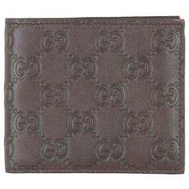 Gucci Brown Bi-Fold Leather Wallet Brown