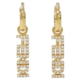 Fendi Clear and Gold Drop Earrings Golden Other