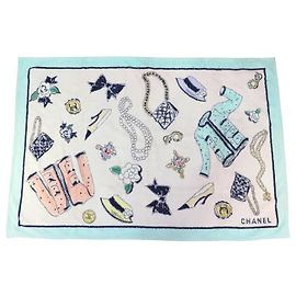 TOALLA DE PLAYA CHANEL BOLSO 2.55 TRAJE COCO TOALLA Azul