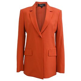 Theory Single-Breasted Blazer in Orange Polyester Orange