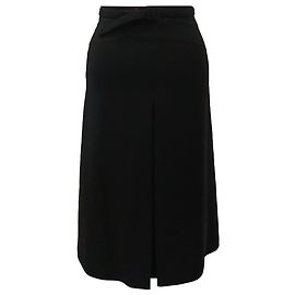 Gucci Midirock mit Gürtel aus schwarzem Polyester Schwarz