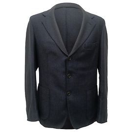 Loro Piana Single-Breasted Blazer with Pockets in Navy Blue Cashmere Blue Navy blue