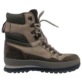 Botas de caminhada com cadarço Moncler em couro e camurça marrom Marrom Vermelho