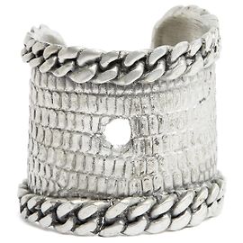 Yves Saint Laurent YSL Tom Ford Silver Metal Warrior Cuff Bracelet Silvery