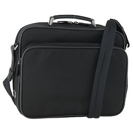 Sacoche convertible à poche avant Prada Tessuto avec cuir Saffiano Noir