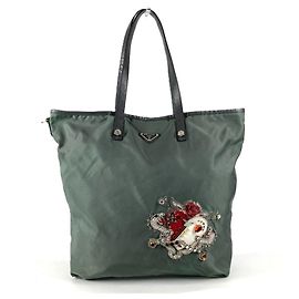 Bolso de hombro con logo triangular B4605C de Prada Castaño