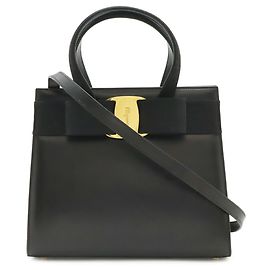 Salvatore Ferragamo Vara Handbag Black