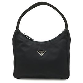 Pochete Bolsa Triângulo Prada - Bolsa de Nylon Preta (Nero) Preto