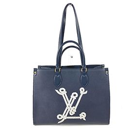 Bolsa OnTheGo MM Sailor's Knot Nautical da Louis Vuitton Branco Azul marinho