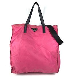 Bolso 2 en 1 con placa de logo triangular PRADA Negro Rosa