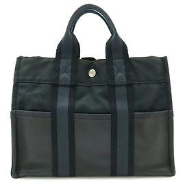 Sac Fourre-Tout PM Hermès Noir Bleu Marine