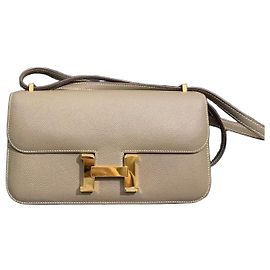 Hermès Constance Horizontale Gris Éléphant Cuir Epsom Boucle Dorée Gris