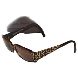 Salvatore Ferragamo óculos de sol Marrom Preto Dourado