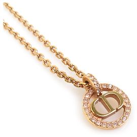 Colar dourado e rosa claro Christian Dior Rosa Dourado