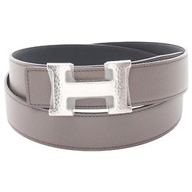 Cinto H Constance da Hermès Marrom Preto