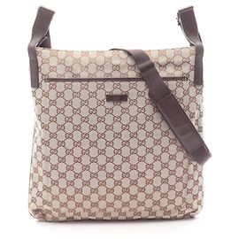 Bolsa de Ombro Gucci GG Canvas Marrom Bege