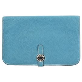Hermès Hermes Dogon Duo Long Wallet Blue