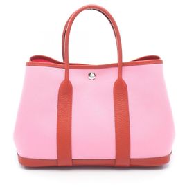 Bolsa Tote TPM Garden Party Hermès Rosa Vermelho