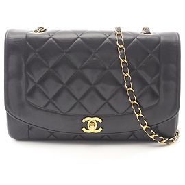 Borsa a Spalla Chanel Matelassé Diana Flap Nero