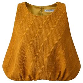 Autre Marque Top Emilia Wickstead Mostarda Seda Algodão Mostarda