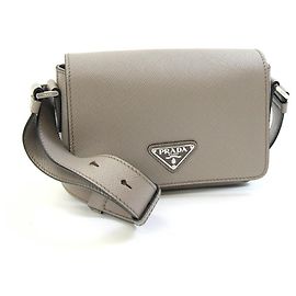 Sac à épaule Saffiano Prada Gris