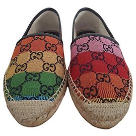 Gucci GG Monogram Platform Espadrilles Multicolor Canvas Multiple colors