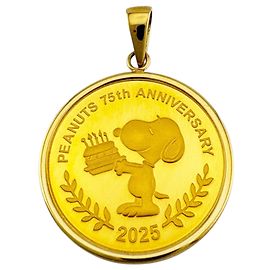 Autre Marque Pendente in oro 75° anniversario PEANUTS D'oro