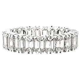 Autre Marque Full eternity ring, platinum and emerald cut diamonds. Other