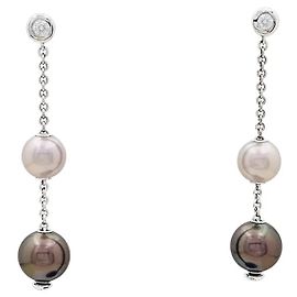 Brincos Mikimoto, ouro branco, pérolas e diamantes. Outro