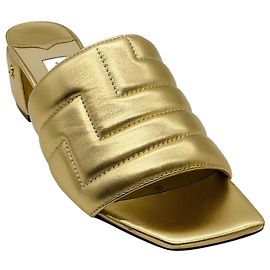 Sandali Themis in pelle trapuntata dorata Jimmy Choo D'oro