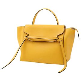 Bolso Tote Céline Belt de cuero amarillo Amarillo