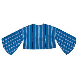 Top corto Stella Jean azul a rayas de algodón Blanco Azul Azul oscuro