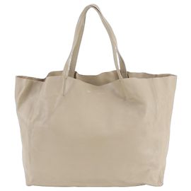 Céline Celine Horizontal Cabas Leather Tote Bag Beige