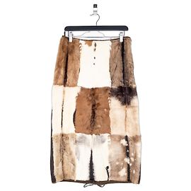 Maxi-Rock aus Rindsleder-Patchwork Miu Miu AW99 Braun
