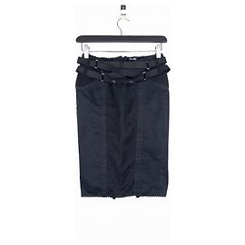 Dolce & Gabbana SS02 Bondage Bleistift-Midirock Schwarz
