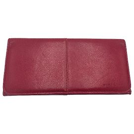 Burberry Porter Geldbörse Glitter Lack Lang Rot