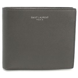 Saint Laurent Gray Bi-fold Wallet Brown