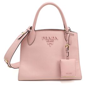 Bolsa Tote Prada Rosa de Couro Saffiano 1BA156 Rosa