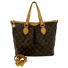 Louis Vuitton Palermo PM Monogram Leather Shoulder/Tote Bag Brown