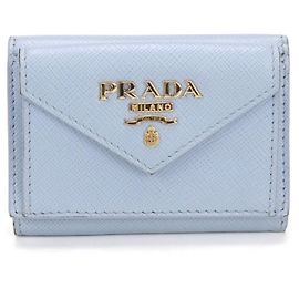 Prada Tri-fold Wallet in Blue Blue