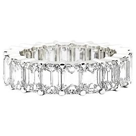 Autre Marque Anel de aliança eternidade completo em ouro branco, diamantes em corte esmeralda. Outro