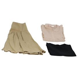 Camicia PRADA Hermes Cotone 3 Set Nero Beige Auth 174992 Nero Beige