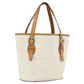 Céline CELINE C Macadam Canvas Tote Bag Weiß Auth 175095A Weiß