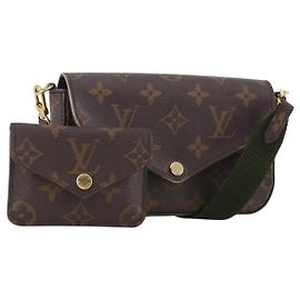 LOUIS VUITTON Monogram Multi Pochette Felicie Tasche Khaki M80091 LV Auth 174165A Khaki Monogramm