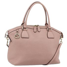 GUCCI Bolsa de Mão Interligada em Couro Outlet 2way Rosa Dourado 449651 Auth ka4075 Rosa Dourado