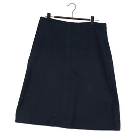 Prada Falda de algodón marino Auth 174903A Azul marino