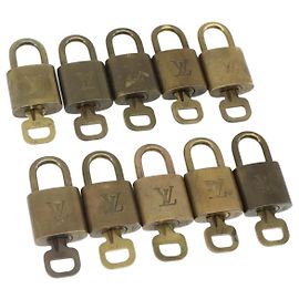 LOUIS VUITTON 10er Set Metallvorhängeschlösser Gold LV Auth 167229 Golden