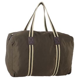 Bolsa Boston GUCCI em nylon caqui prata 012 8657 3754 Auth bs34394 Prata Caqui