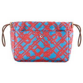 HERMÈS - Fourbi Hermès Orange and Blue Silk Handbag Organizer Orange
